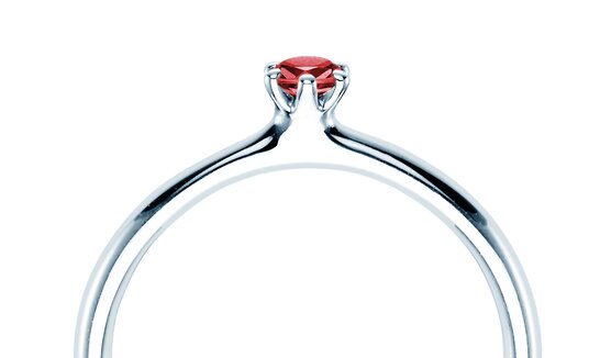 Engagement ring Classic Colour in silver 925/- with ruby 0.05ct