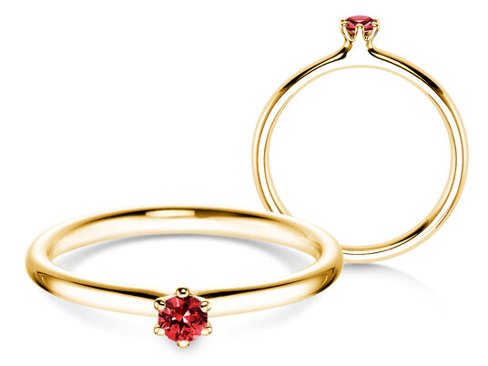 Engagement ring Classic Colour in silver 925/- with ruby 0.05ct