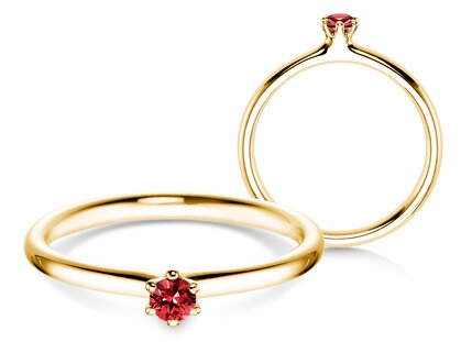 Engagement ring Classic Colour in 14K yellow gold with ruby 0.05ct