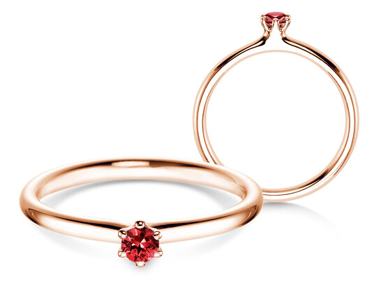 Engagement ring Classic Colour in silver 925/- with ruby 0.05ct