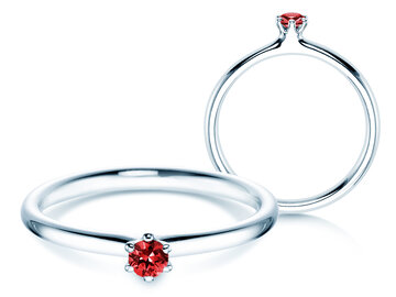 Engagement ring Classic Colour in silver 925/- with ruby 0.05ct