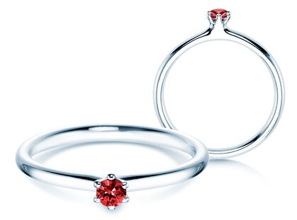 Engagement ring Classic Colour in silver 925/- with ruby 0.05ct