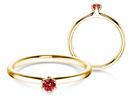  in 14K yellow gold with ruby 0.05ct
