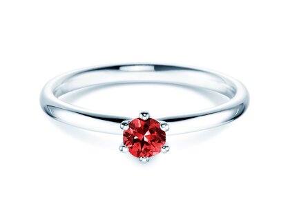 Engagement ring Classic Colour in 9K white gold with ruby 0.25ct