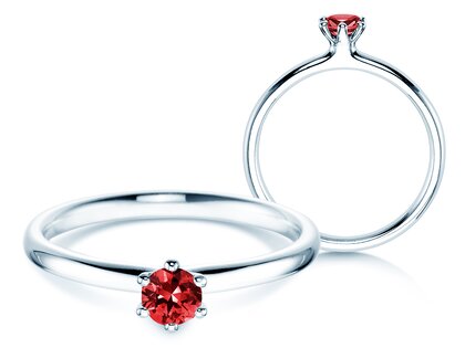 Engagement ring Classic Colour in 9K white gold with ruby 0.25ct