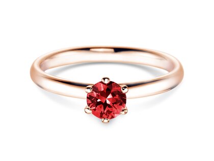 Engagement ring Classic Colour in 14K rosé gold with ruby 0.50ct