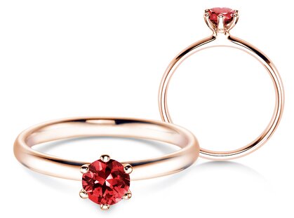 Engagement ring Classic Colour in 14K rosé gold with ruby 0.50ct