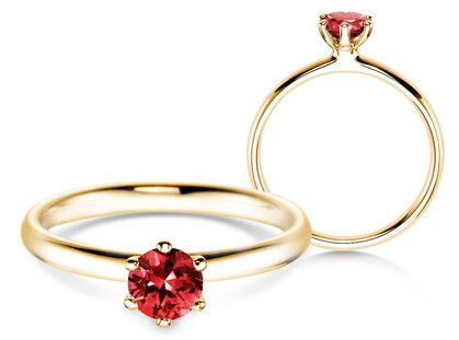 Engagement ring Classic Colour in 14K yellow gold with ruby 0.50ct