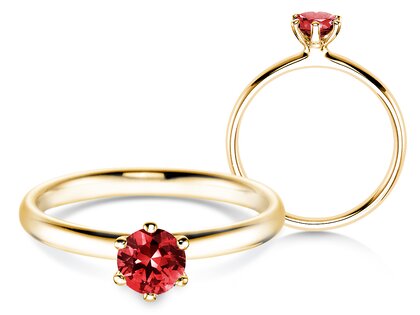 Engagement ring Classic Colour in 14K yellow gold with ruby 0.50ct