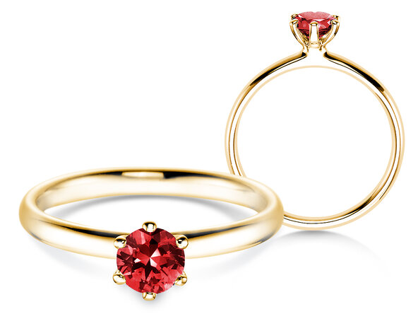 Engagement ring Classic Colour in 14K yellow gold with ruby 0.50ct