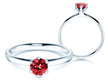  in 18K white gold with ruby 0.50ct