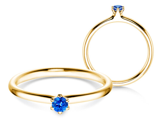Engagement ring Classic Colour in silver 925/- with sapphire 0.05ct