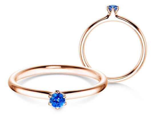 Engagement ring Classic Colour in silver 925/- with sapphire 0.05ct
