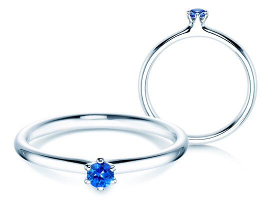 Engagement ring Classic Colour in silver 925/- with sapphire 0.05ct