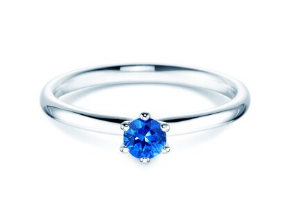 Engagement ring Classic Colour in 14K white gold with sapphire 0.25ct