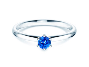 Engagement ring Classic Colour in 14K white gold with sapphire 0.25ct