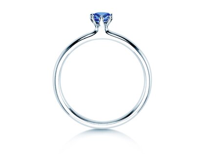 Engagement ring Classic Colour in 14K white gold with sapphire 0.25ct