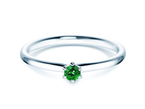 Engagement ring Classic Colour in silver 925/- with emerald 0.05ct