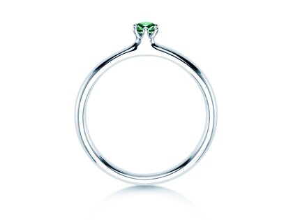 Engagement ring Classic Colour in silver 925/- with emerald 0.05ct