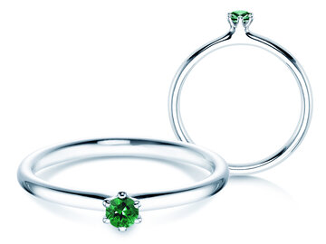 in silver 925/- with emerald 0.05ct