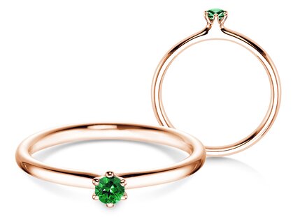  in 14K rosé gold with emerald 0.05ct