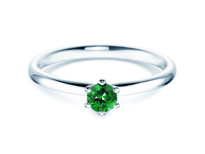 Engagement ring Classic Colour in platinum 950/- with emerald 0.25ct