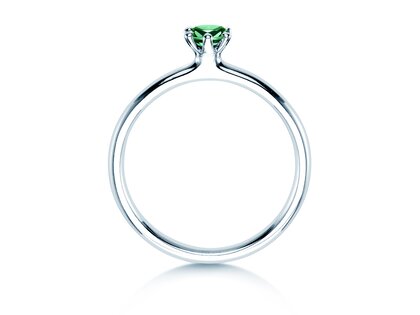 Engagement ring Classic Colour in platinum 950/- with emerald 0.25ct