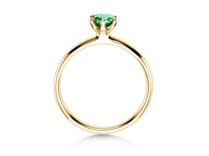Engagement ring Classic Colour in 9K yellow gold with emerald 0.50ct