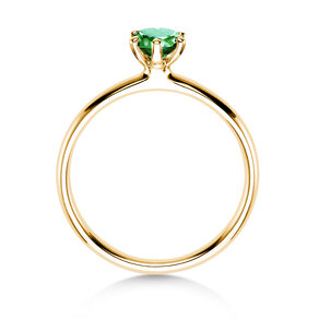 Engagement ring Classic Colour in 9K yellow gold with emerald 0.50ct