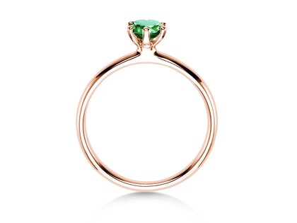 Engagement ring Classic Colour in 9K rosé gold with emerald 0.50ct