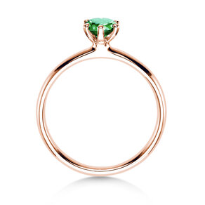 Engagement ring Classic Colour in 9K rosé gold with emerald 0.50ct