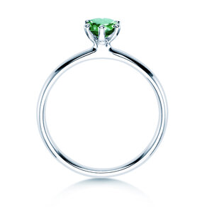 Engagement ring Classic Colour in 9K white gold with emerald 0.50ct