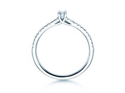 Birthstone Ring Birthstone ring Glow Pavé April in 14K white gold with diamond 0.25ct and diamonds 0.09ct