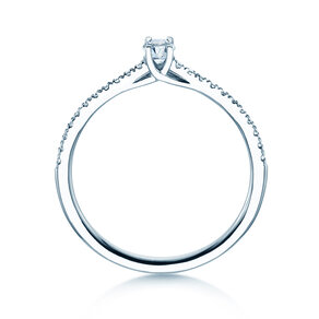 Birthstone Ring Birthstone ring Glow Pavé April in 14K white gold with diamond 0.25ct and diamonds 0.09ct