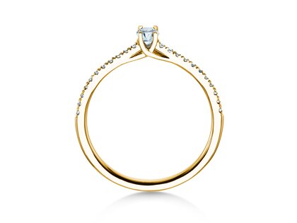 Birthstone Ring Birthstone ring Glow Pavé April in 9K yellow gold with diamond 0.25ct and diamonds 0.09ct