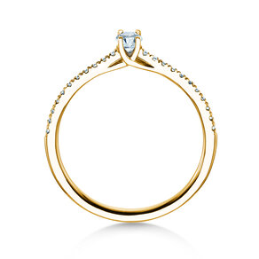 Birthstone Ring Birthstone ring Glow Pavé April in 9K yellow gold with diamond 0.25ct and diamonds 0.09ct
