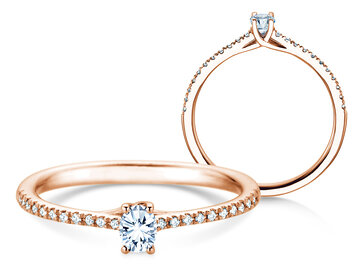 Birthstone Ring Birthstone ring Glow Pavé April in 9K white gold with diamond 0.25ct and diamonds 0.09ct