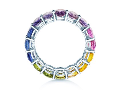 Ring Rainbow Oval in 14K white gold with sapphire 8.33ct