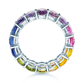 Ring Rainbow Oval in 14K white gold with sapphire 8.33ct