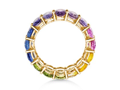 Ring Rainbow Oval in 14K yellow gold with sapphire 8.33ct