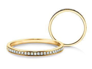 Engagement ring Alliance-/Eternity in 9K white gold with diamonds 0.125ct G/SI