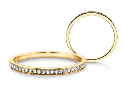 Engagement ring Alliance-/Eternityring in 18K yellow gold with diamonds 0.21ct G/SI