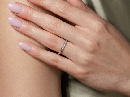 Engagement ring Alliance-/Eternityring in 14K yellow gold with diamonds 0.21ct G/SI