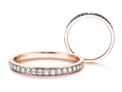 Engagement ring Alliance-/Eternityring in 14K rosé gold with diamonds 0.21ct G/SI
