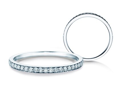 Engagement ring Alliance-/Eternityring in 18K white gold with diamonds 0.21ct G/SI