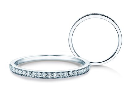 Engagement ring Alliance-/Eternityring in platinum 950/- with diamonds 0.21ct G/SI