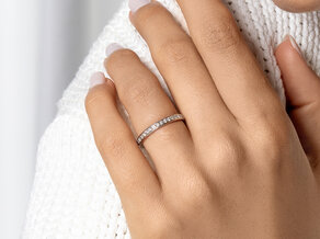 Engagement ring Alliance-/Eternityring in 14K yellow gold with diamonds 0.30ct G/SI