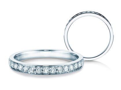 Engagement ring Alliance-/Eternityring in 14K white gold with diamonds 0.30ct