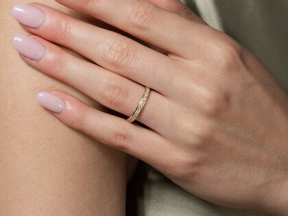 Engagement ring Alliance-/Eternityring in 18K yellow gold with diamonds 0.39ct G/SI