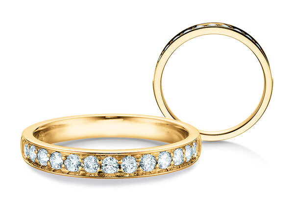 Engagement ring Alliance-/Eternityring in 18K yellow gold with diamonds 0.39ct G/SI